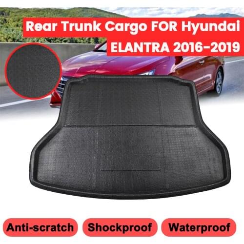 For Hyundai Elantra Avante 2016 2017 2018 2019 Car Cargo Liner Boot Tray Rear Trunk Cover Matt Mat Floor Carpet Kick Pad
