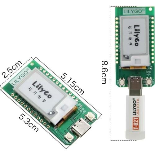 LILYGO® T-Dispay E-paper 1.02 inch Adapt to T-U2T USB To TTL Automatic Downloader