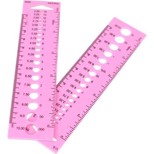 2pcs All In One Measure Ruler For Knitting Needles 2.0-10.0mm Crochet Hook Measure 12CM