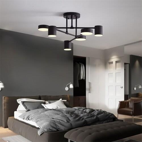 Nordic Circular Boom Chandeliers Post Modern Industrial Bedroom Living Room Dimming Lamps Dining Room Childrens Lights Fixtures