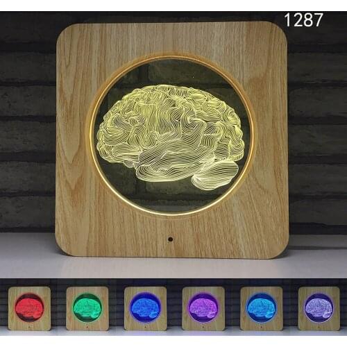 7 Color Changing Table Lamp Doll Boy Girl Birthday Toy USB Touch Sensor LED Color Night Light Creative Wooden LED Night Light