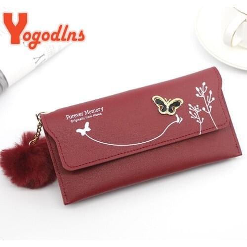 Yogodlns Fashion Butterfly Wallet Women PU Leather Small Clutch Casual Lady Coin Purse Card Holder Female Handbag Shopping Pocke