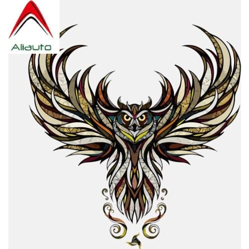 Aliauto Car Sticker Stylish Wings-winged Owl High Quality PVC Decal for Volkswagen Polo Golf Ford Focus Audi B8,13cm*14cm