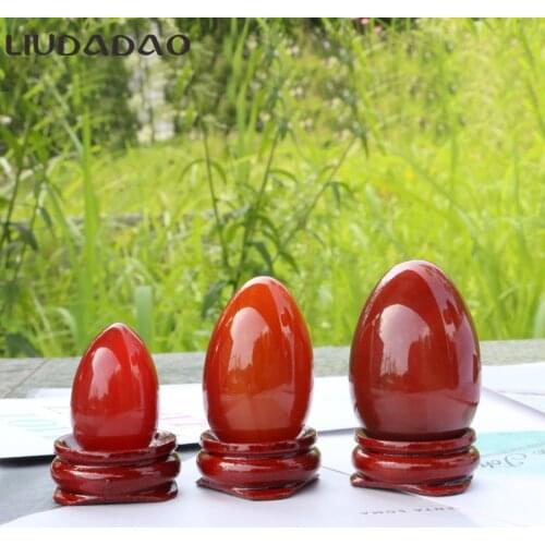 Undrilled Red Carnelian Yoni Eggs For Women Kegel Exerciser Muscle Tightening Ball Body Care Health Medium Pelvic Floor Massager