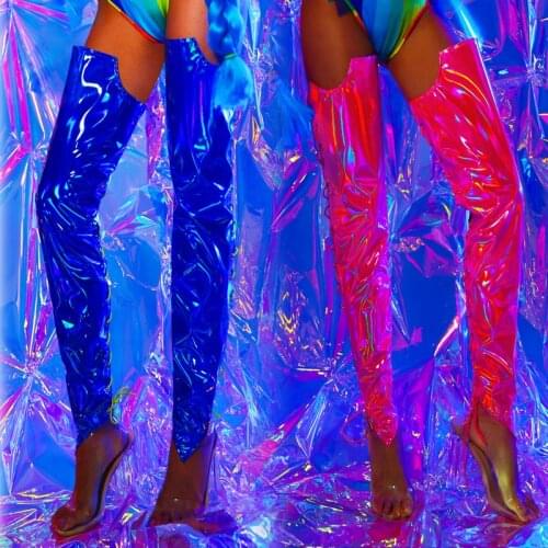 Nightclub Gogo Super Handsome Laser Colorful Boot Cover Rave Outfit Sexy DJ Singer Performance Costume Stage Accessories BL5057