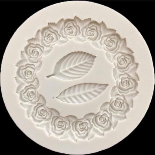 2021 New Baking Tools Rose Border Leaf Liquid Silicone Mold Cake Chocolate Photo Frame Picture Frame Epoxy Mould Decoration