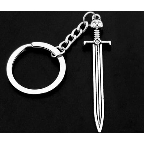 New Fashion Samurai Sword and Knife Men Keychain DIY Metal Key Holder Vintage Key Ring for Boyfriend