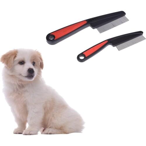 Pet Dog Comb Remove Fleas Lice Stainless steel Comb Dog Cat Hair Grooming Tool for Long-haired Medium-sized Dogs And Cats