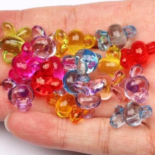 Color Mixed Cute Rabbit Spacer Beads 30pcs17x12mm Loose Acrylic Beads For Jewelry Making DIY Charm Necklace Bracelet Accessories