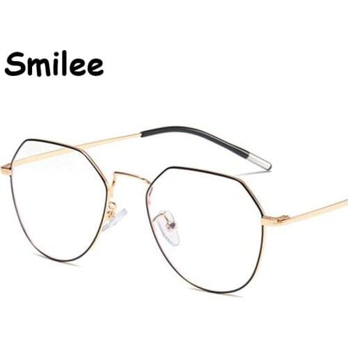 Retro Polygon Anti Blue Light Glasses Alloy Frame for Men Women high quality Transparent Myopia Optical Spectacle Frames UV400