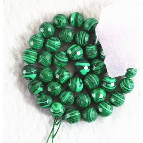 Synthetic green malachite stone 4mm 6mm 8mm 10mm 12mm new round faceted beads diy noble charms jewelry making B372