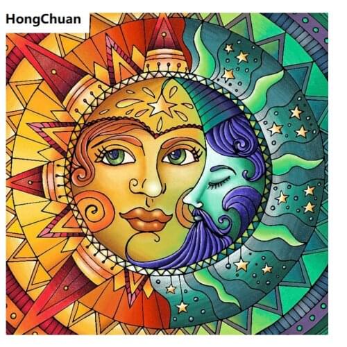 Sun Moon 5D DIY Full Square/Round Diamond Painting Diamond Embroidery Mural Diamond Cross Stitch Home Decoration Gift