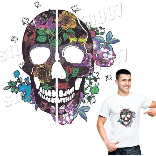 Skull Pattern Stickers For Dress Household Design Washable Patches Fashion DIY Iron On Parches applique on Clothing
