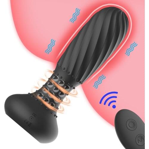 10 Frequency Vibration Remote Control Anal Plug Rotatable Anal Beads Anal Vibrator Prostate Massager Adults Sex Toys For Couples