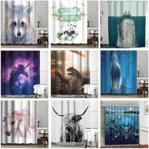 Wax Painting Civet Cat Shower Curtains Animal For Bathroom Decoration Screen Polyester Fabric Waterproof Nordic Home Decor tende