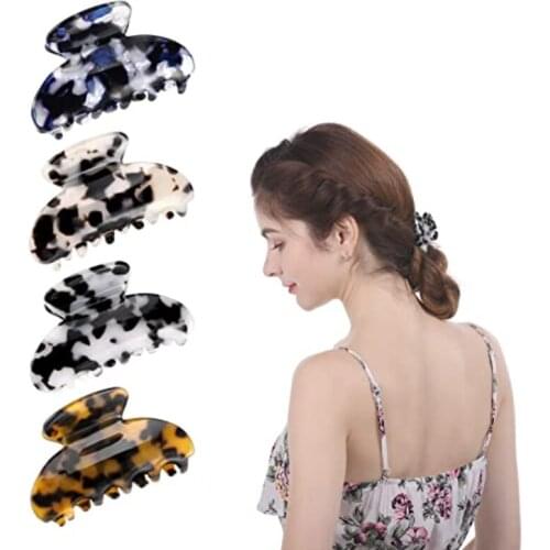 Hair Claw Clips Barrette Clamp Jelly Colors Acrylic Ponytail Girls Hair Crab Hairpin Hair Accessories For Women Headwear