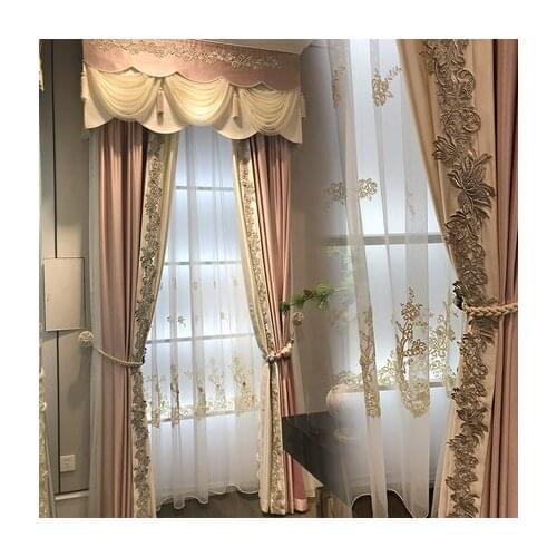 Curtain custom monochrome solid color European living room bedroom cloth curtain screen curtain window