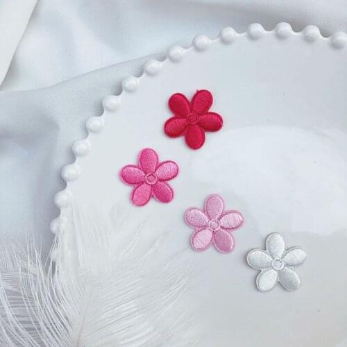 AHYONNIEX 10pcs/Lot Small Flower Embroidery Patches for Girls Bag Jeans Iron On Patches for Clothes Small Glue Sticker