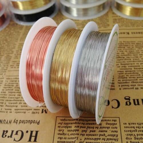 0.2/0.3/0.5/0.8/1MM 1 Roll Craft Copper Wire Plated Golden Silver Primary Beading Jewelry DIY Bracelet Earring Handiwork Making