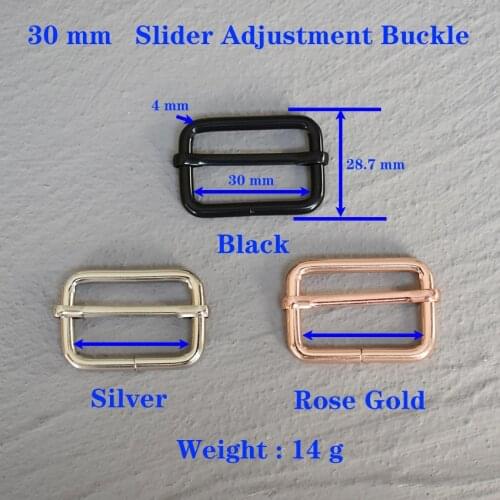 1 Pcs 30mm Metal Slider Adjustment Buckle Adjustable Buckle For Making Handbag Backpack Luggage Dog Collar Webbing Plated 30-LX