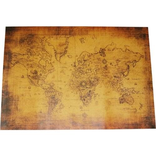 2 Pcs The Map Poster Classic Retro Poster Personalized Travel Map Home Decoration Artist Office Wall Stickers