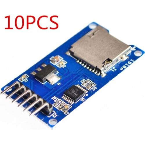 10pcs/lot Micro SD card mini TF card reader module SPI interfaces with level converter chip for