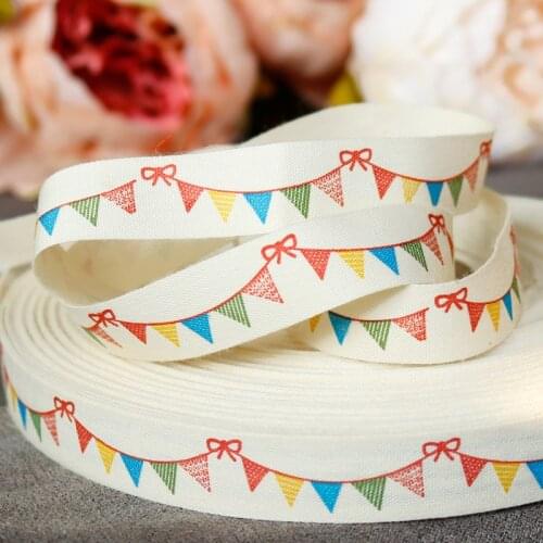 100M Banner Printed Cotton Ribbons Wedding Party Grosgrain Ribbon for Gift Wrapping DIY Craft Decor Scrapbooking Accessories