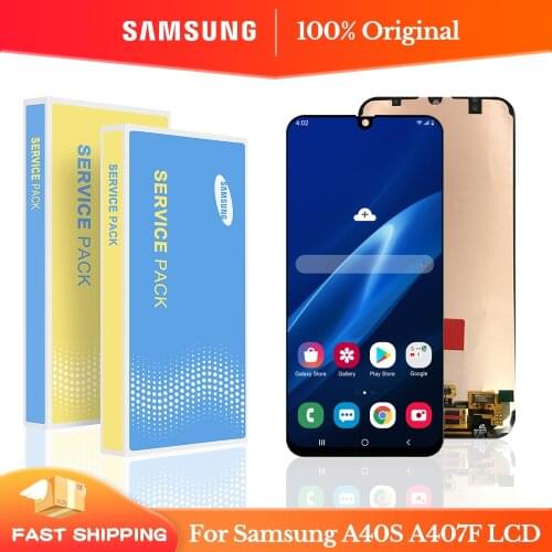 100% Original 6.4'' Display for Samsung A40S A407F LCD display touch Screen Digitizer Assembly Replacement Repair parts