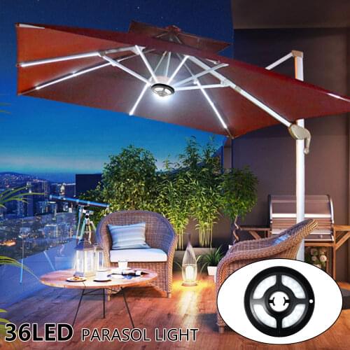 2.5W LED Patio Umbrella Light Garden Outdoor Campsite Parasol Lights Cordless Camping Tent Pole Lighting Night Emergency Lamp