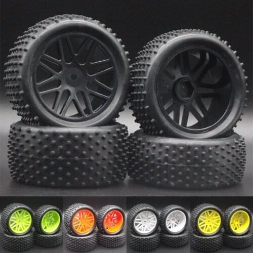 4PCS RC 1/10 Scale Off-Road Car Tires Tyre and Wheels HSP 94166/94107/94106 66020