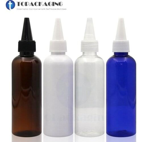 50 * 100ML Needle Nose Cap Bottle Plastic Cosmetic Container Refillable Hair Perm Liquid Essence Oil Dropper Squeeze Makeup Pack