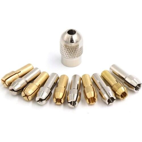 6pcs Drill Chucks 0.5-3.2mm Fit For Micro Twist Electronic Dremel Drill Collet Clamp Set Power Tool Accessories