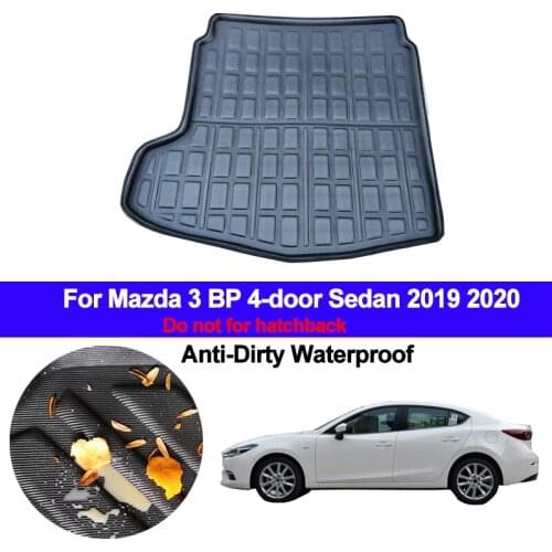Car Rear Boot Cargo Liner Tray Luggage Mats For Mazda 3 BP 4-door Sedan 2019 2020 Mats Carpets Pad Rug Cover Anti-dirty