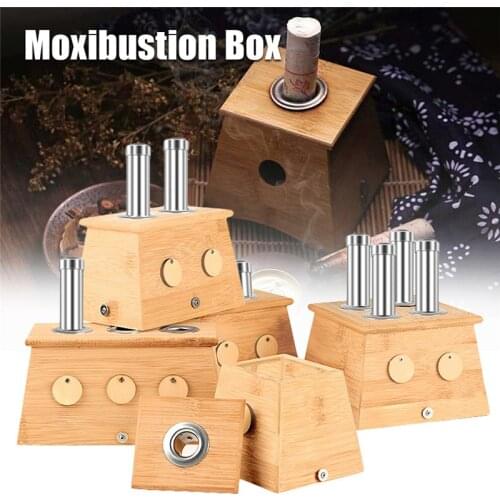 Bamboo Moxibustion Moxa Burner Box Acupuncture Relaxation Roller Stick for Smokeless Moxibustion Roll Stick Acupoint Massage