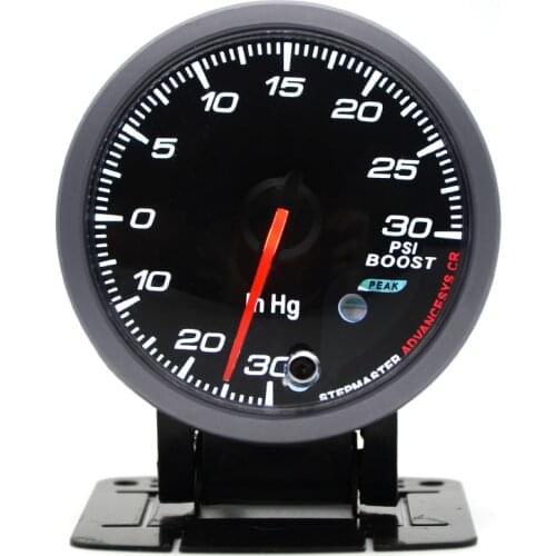 DRAGON GAUGE 60MM Boost Turbo Gauge -30-30 PSI Black Color With Sensor Dual Led Color Display