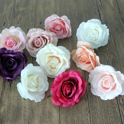 Artificial Rose Flower Head Handmade Home Decoration DIY Event Party Supplies for Wedding Decor Flores