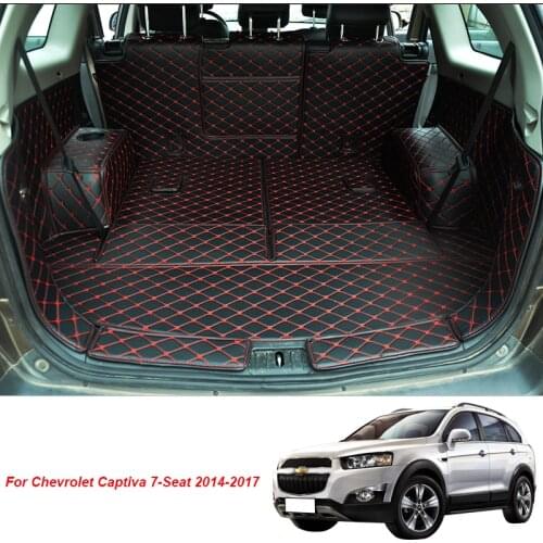 Leather Material Car Trunk Mats For Chevrolet Captiva 7-Seat 2014 2015 2016 2017 Cargo Liner Accessories