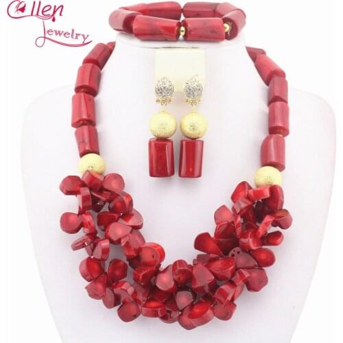 Beautiful!!2019 African Beads Jewelry Set Nigerian Party African Orange Jewelry Sets Crystal Beads Jewellery parure W9896