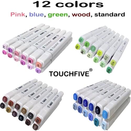 TOUCHFIVE 12/24/30 Colors Art Markers pen Alcohol Based Brush Pen Animation Manga Drawing Double Head Markers Art Supplies