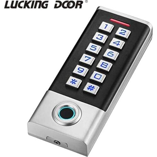 Metal Fingerprint IP68 Waterproof RFID /IC card Standalone Access Control Card Reader Door Lock Opener Keyboard System