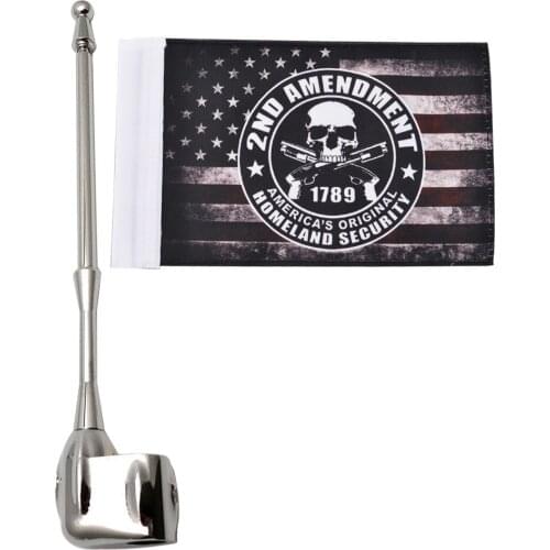 Motocycle Flag Side Mount Luggage Rack Antenna Vertical Flagpole Aluminum For Honda Goldwing GL1800 2001-2011