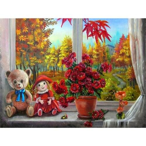 Flowers DIY Embroidery Cross Stitch 11CT Kits Craft Needlework Set Printed Canvas Cotton Thread Home Decoration Sale