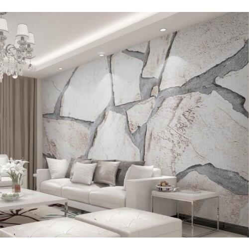 Bacal wall paper home decor Modern 3d solid texture marble white stone background wall 3d wallpaper mural for living room