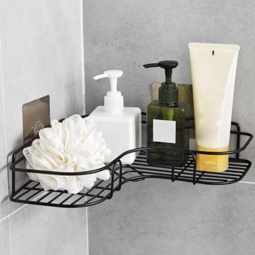 Bathroom Wall Shelf Shower Gel Bathing Tool Storage Wall Mounted Metal Drain Rack Soap Holder Cup Castor Drain Rack Kitchen Tool
