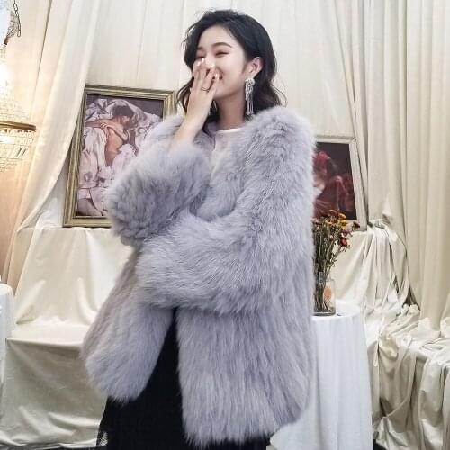 Natural Coats Winter Jacket Real Fox Fur Korean Pink Jackets Women Clothes Long Coat Chaqueta Mujer MY1008