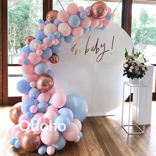 Ohoho Pastel Macaron Balloons Garland Arch Kit Baby Shower Boy Girl 1st Happy Birthday Party Decoration Baloon Air Accessories
