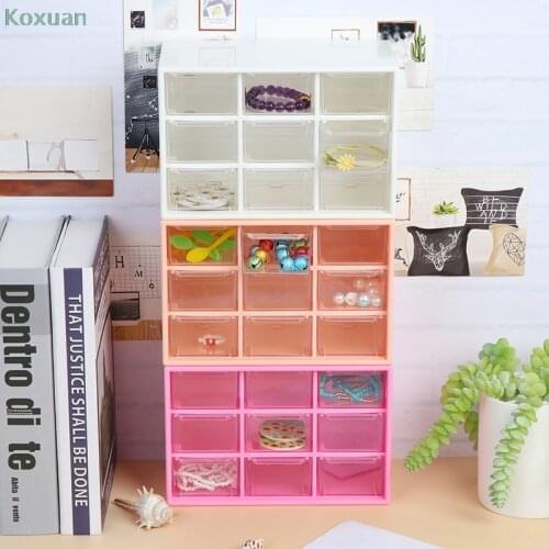 9Grid Storage Case Box Holder Container 3 Layer Holder Student Office Stationery 1pcs