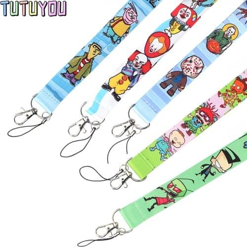 PC873 1pcs Ghost Lanyards ID Badge Holder ID Card Pass Mobile Phone Straps Badge Key Holder Keychain