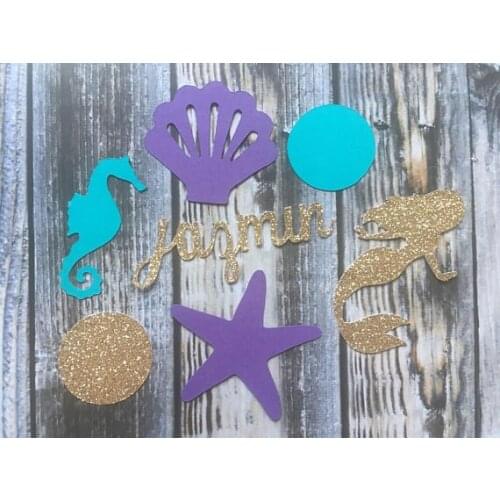 Personalized name glitter Mermaid Confettis under the sea wedding birthday Table decor scrapbook scatters party decoartions