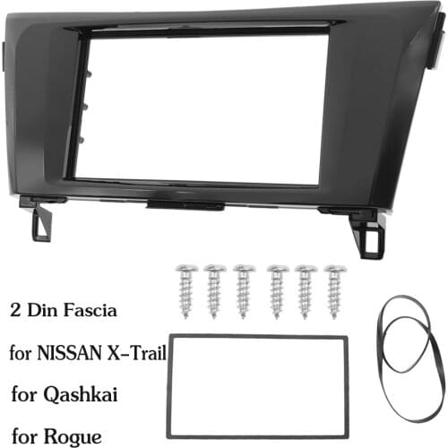 Double Din Radio Fascia for NISSAN X-Trail Qashkai/Rogue 2014+ Car Radio Mounting 2 din рамка Frame GPS